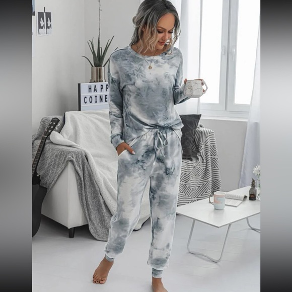 Gray Tie Dye Jogger Lounge Set - Picture 4 of 7